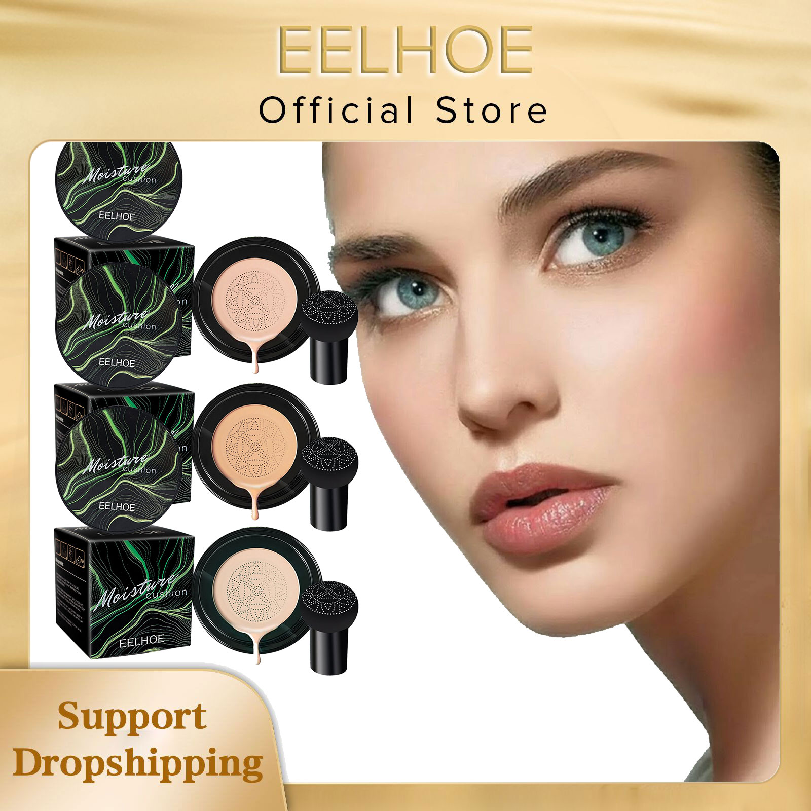 Bb Cushion Korean - EELHOE Pilzkopf-Luftkissen-BB-Creme, wasserfest, feuchtigkeitsspendend, Gesichtskosmetik, aufhellende