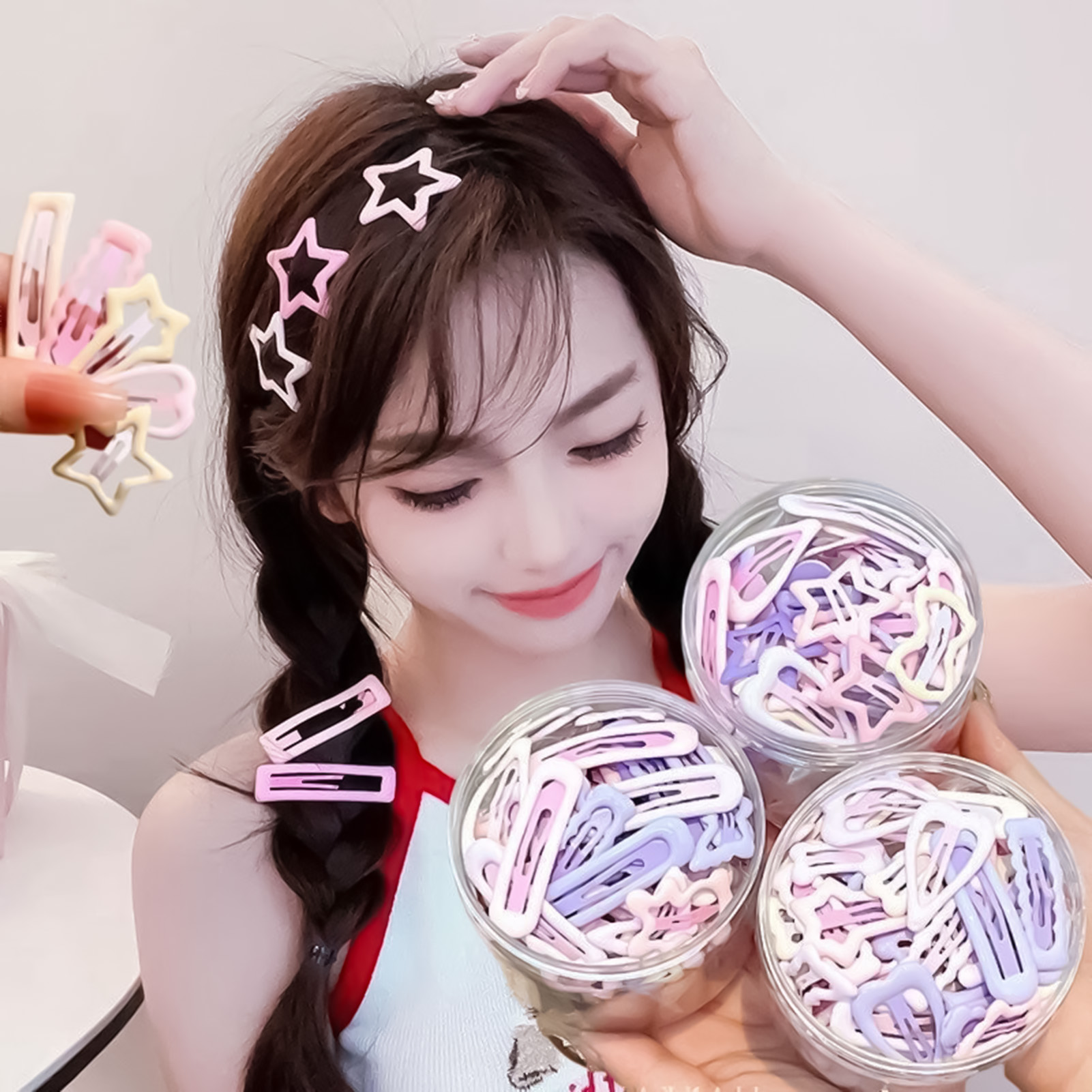 Korean Daily Lifestyle - 3 Stück Kopfbedeckungs-Pins im süßen Stil,